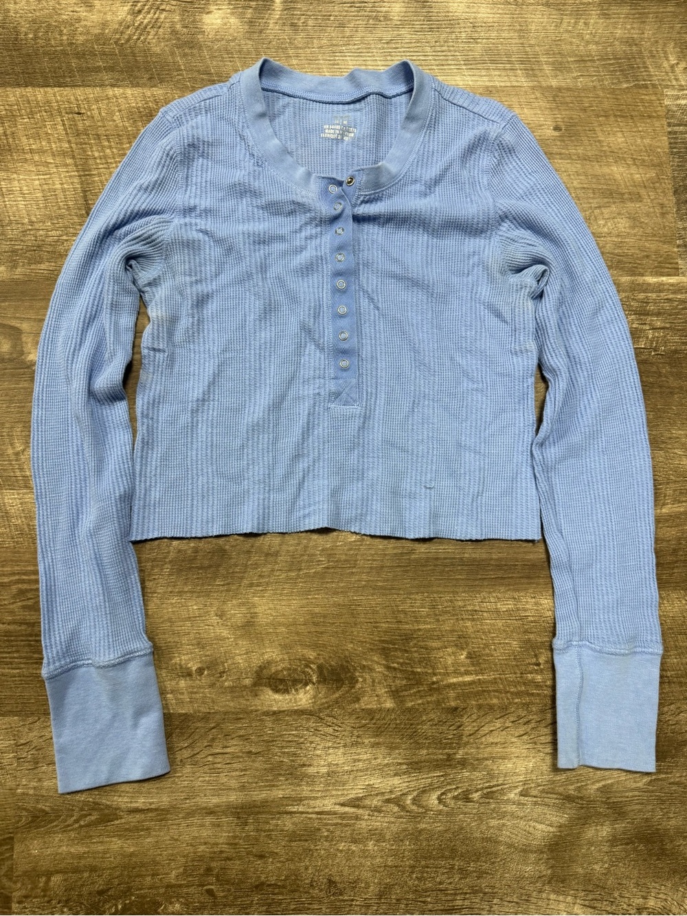 Aerie Long Sleeve Self Cropped Shirt Size Medium